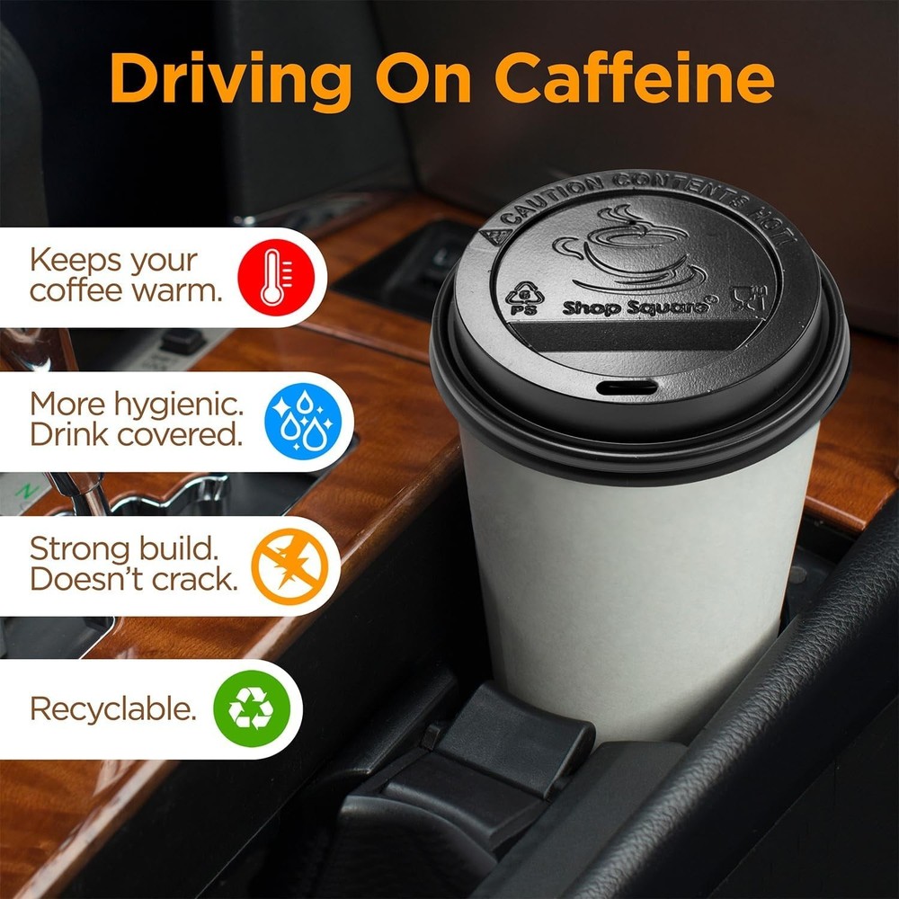 500 Ct. Coffee Cup Lids - Compatible with Various Sizes