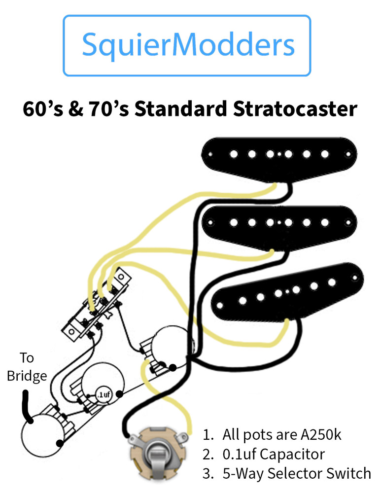Replacement Harness for Stratocaster 60's Pre-Wired 5-Way Switch Control Plate