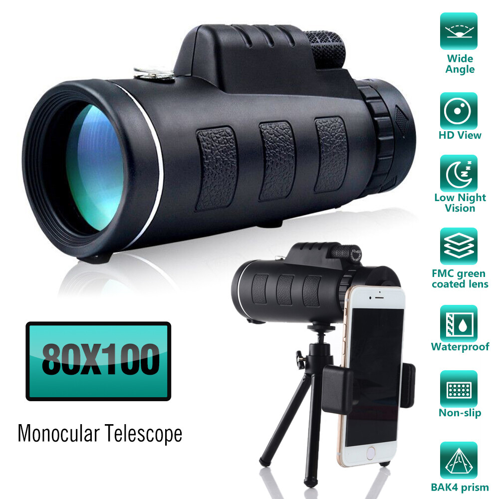 Day / Night Vision 80x100 Zoom HD Monocular Starscope Monocular Telescope BAK4