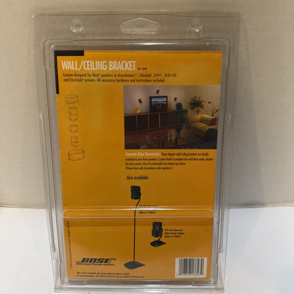 Bose Speaker Mount UB-20W Wall Ceiling Bracket White Cube Universal Bose Mount