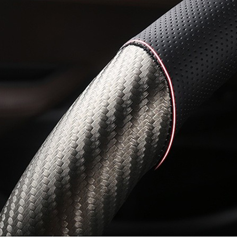 Carbon Fiber Leather Car Steering Wheel Cover Antislip Accessories For Chevrolet