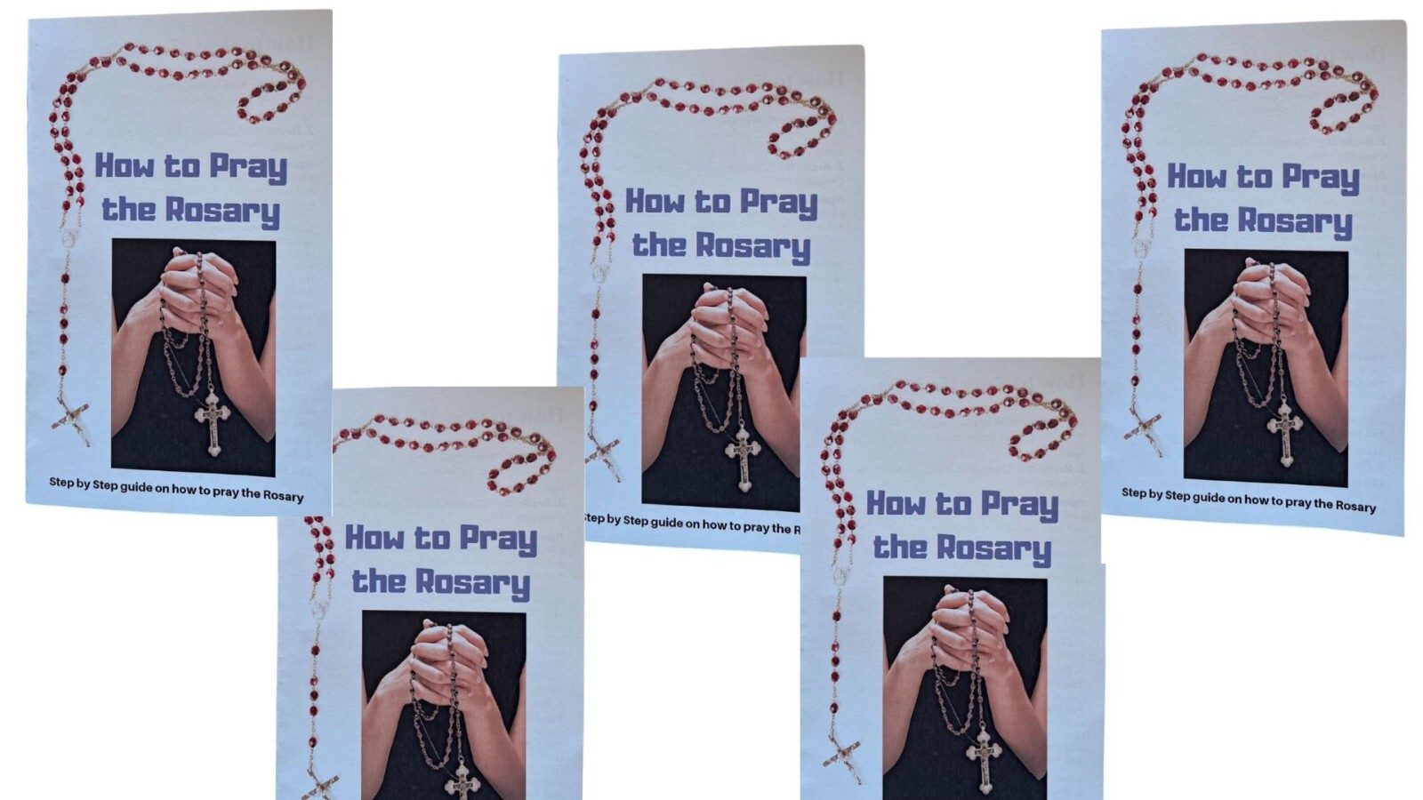 How to Pray the Rosary Prayer Card 5 Pack #PC-08