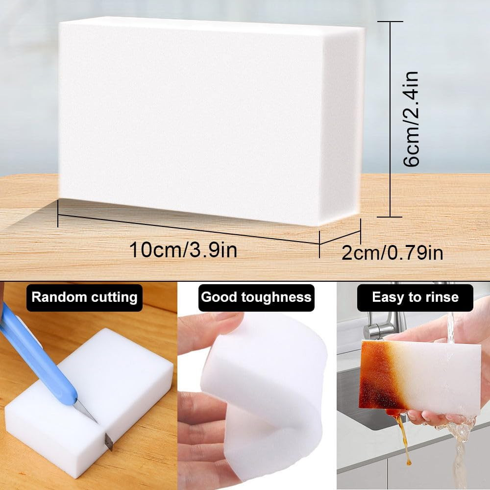 (50 Pack) Extra Large Eraser Sponge - Extra Thick, Long Lasting, Melamine Sponge