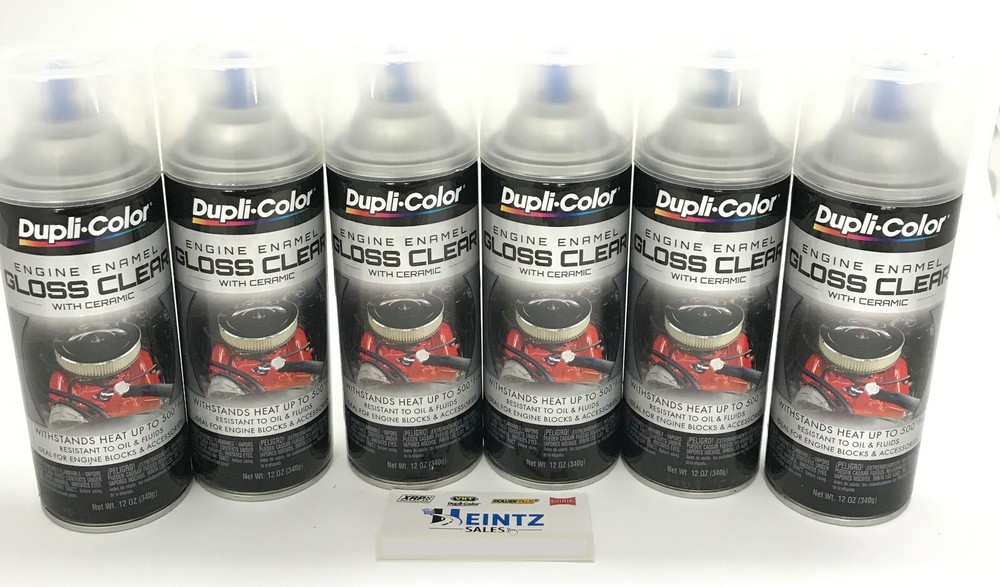 Duplicolor DE1636-6 PACK Engine Enamel with Ceramic Gloss Clear color - 12 oz