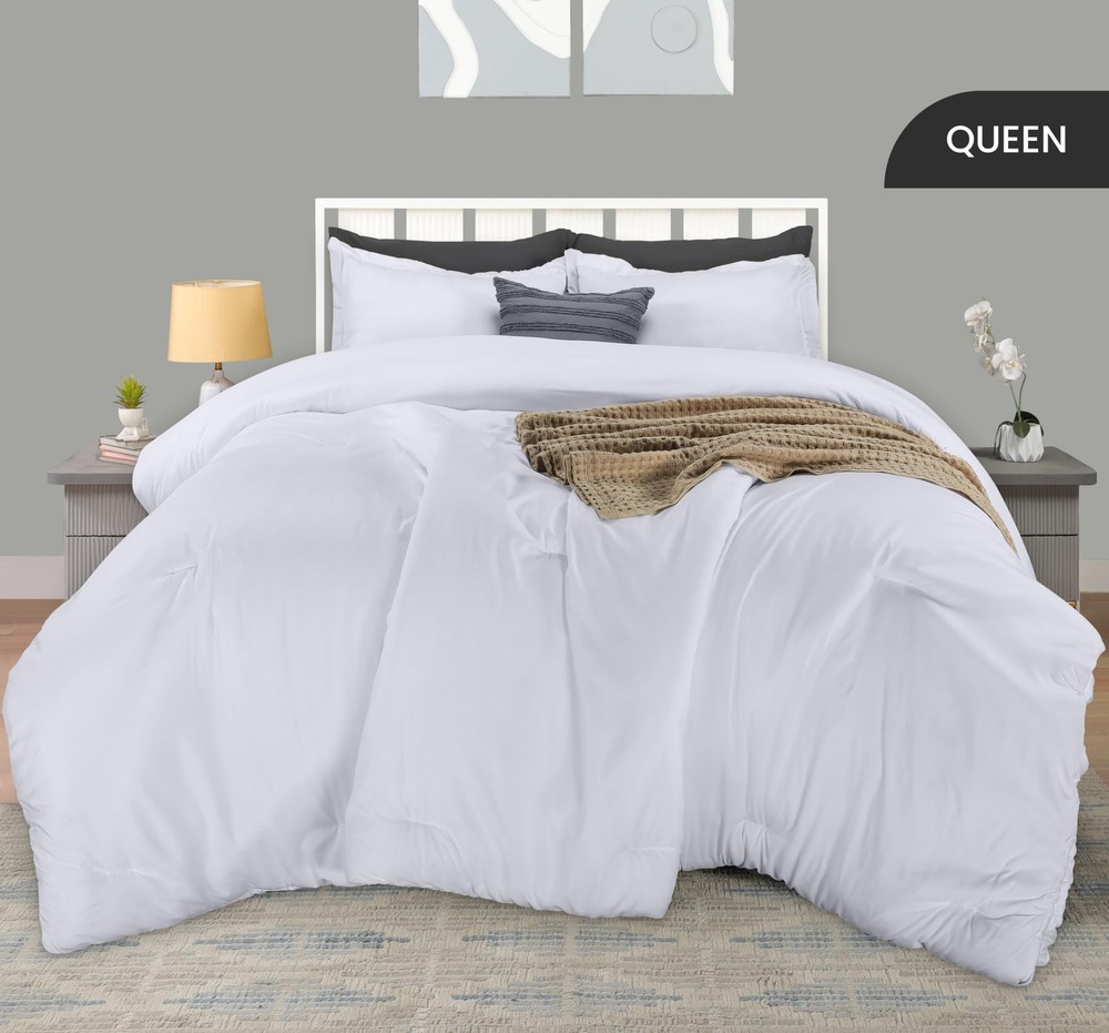Queen Size Comforter Set with 2 Pillow Shams, Bedding Comforter Sets, Down