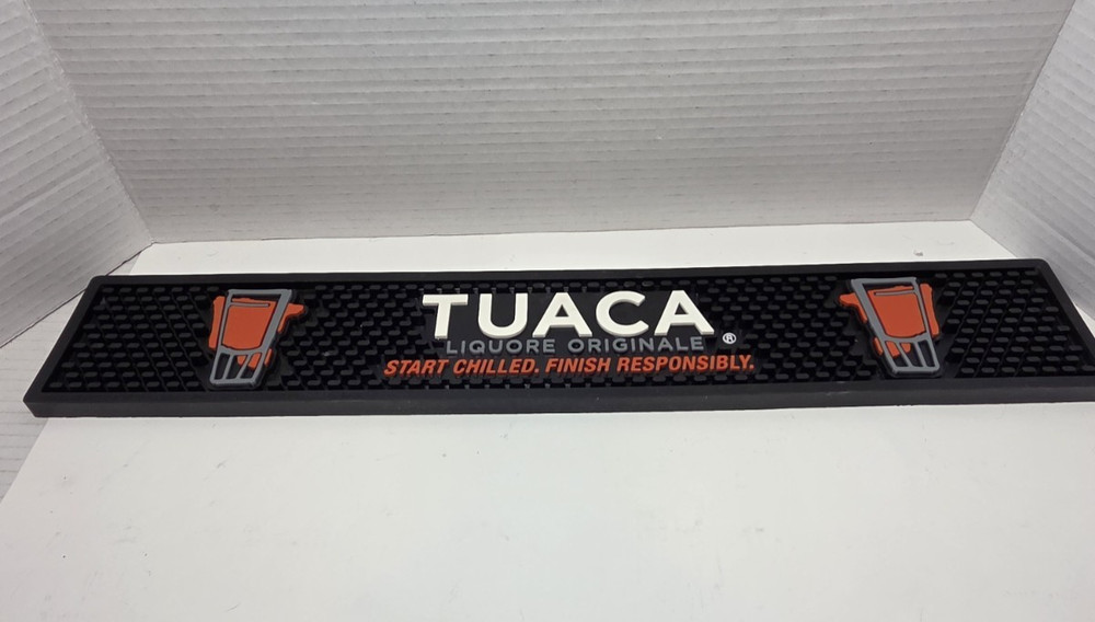 TUACA Black Rubber Bar Rail Runner Spill Mat