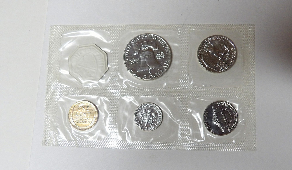 1958 US Silver Proof Set - Proof Franklin Half Dollar With Envelope and COA