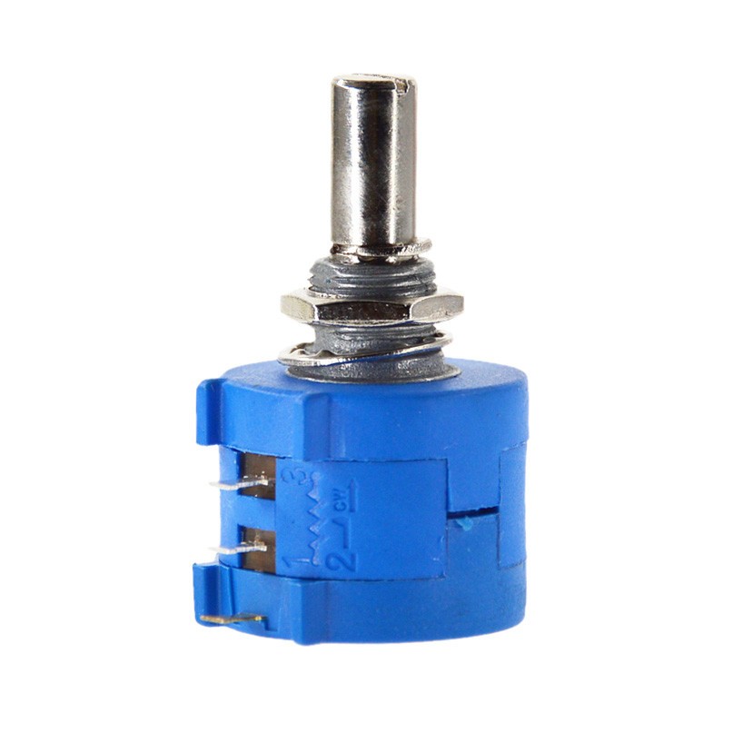 10-Turn Rotary Potentiometer Variable Dial Resistor Precision Multiturn Blue 1/4