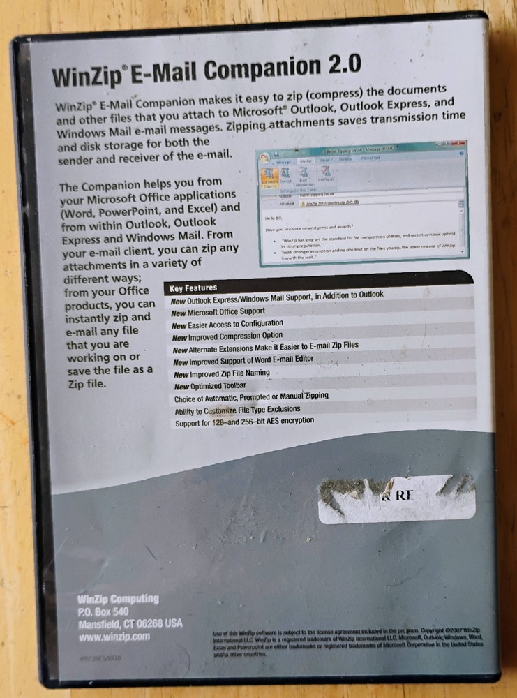 WinZip 2.0 E-Mail Companion