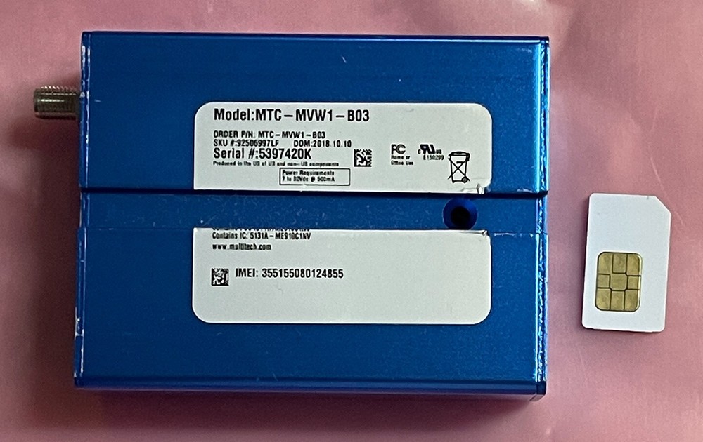 MultiTech MultiConnect Cell 100 Series Radio Modem MultiTech MTC-MVW1-B03 Modem