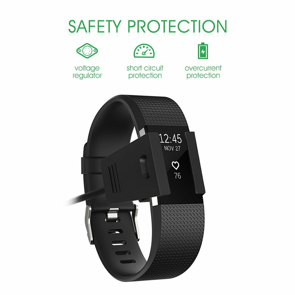 Awinner Charger for Fitbit Charge 2 - Replacement USB \ Charging Cable-2 Pack