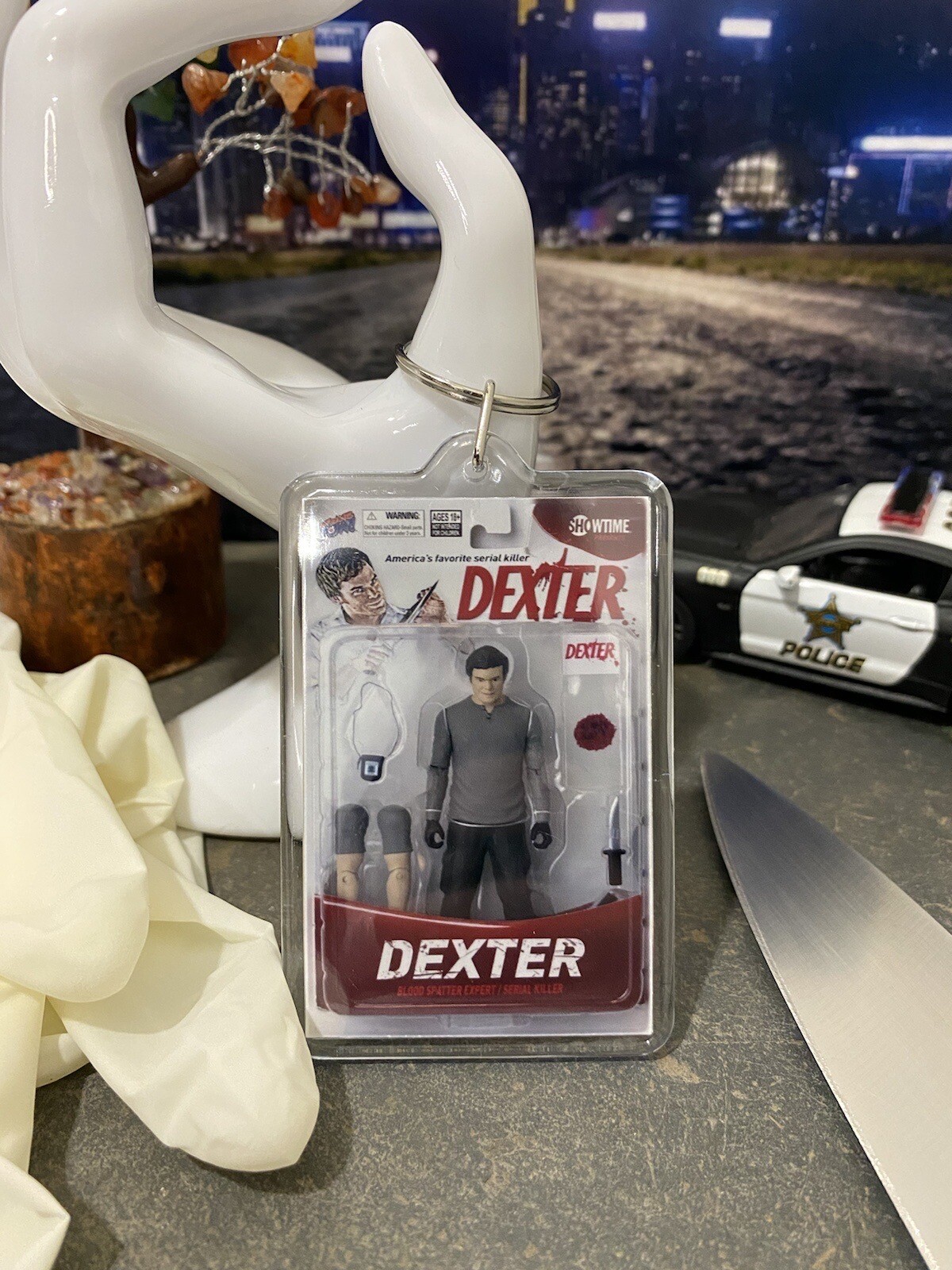 Dexter Morgan Action Figure - Tribute Keychain - Novelty Key Ring