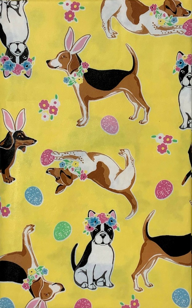 Spring Easter Flannel Backed Vinyl Tablecloths. Round, Oblong, Square