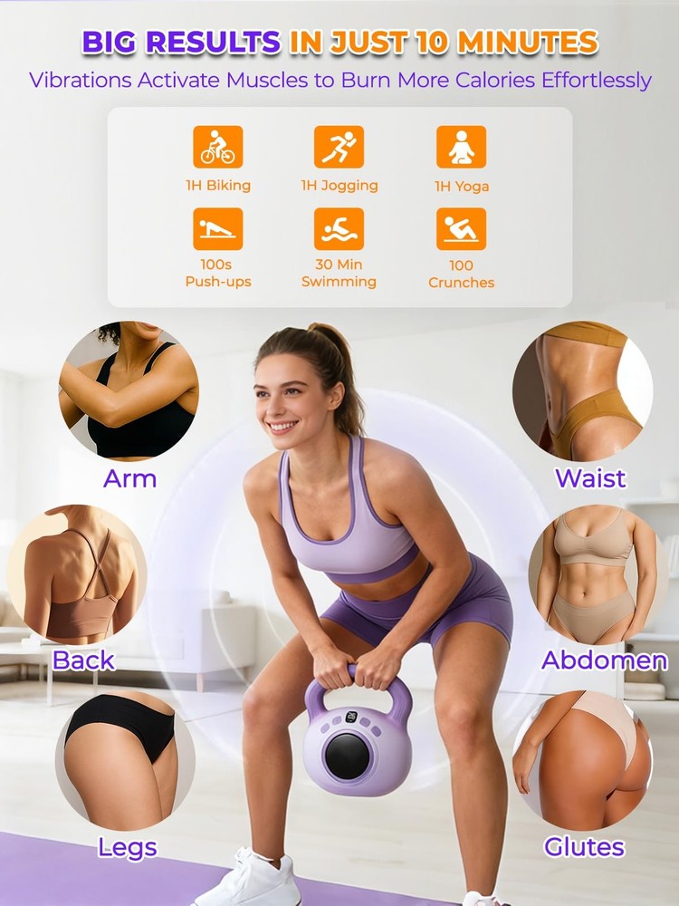 Vibration Kettlebell, Slimming Vibration Plate Exercise Machine for Women, Fa...