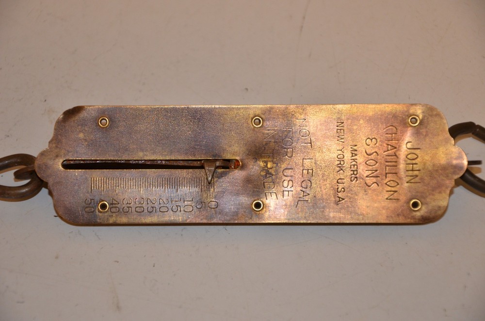 Vintage Brass John Chatillon & Sons hanging scale