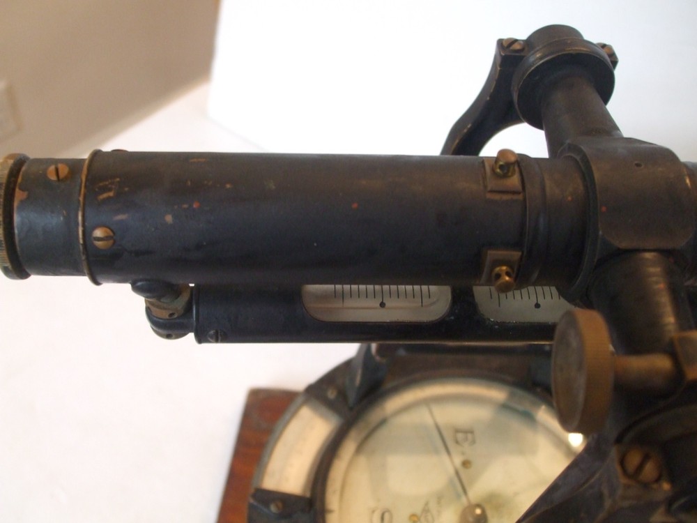 Antique Buff & Buff Transit Survey Tool Model 19552 with Wood Carry Case