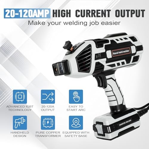 Portable Welding Machine, 110V IGBT Inverter Handheld Welder, 6 Variable