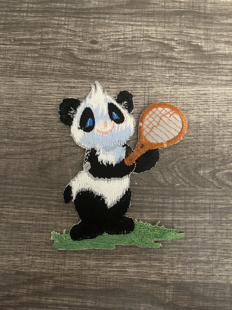 PANDA HOLDING A TENNIS RACKET PATCH