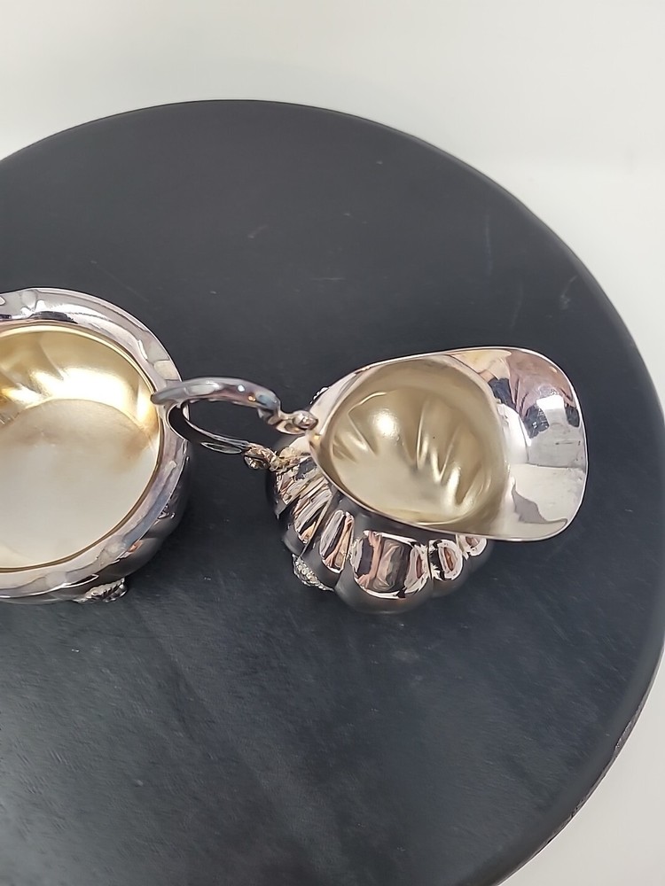 Sweden T.M. 60 GR Silverplate Silver Cream and Sugar Set - Sweden - 143.0 gr
