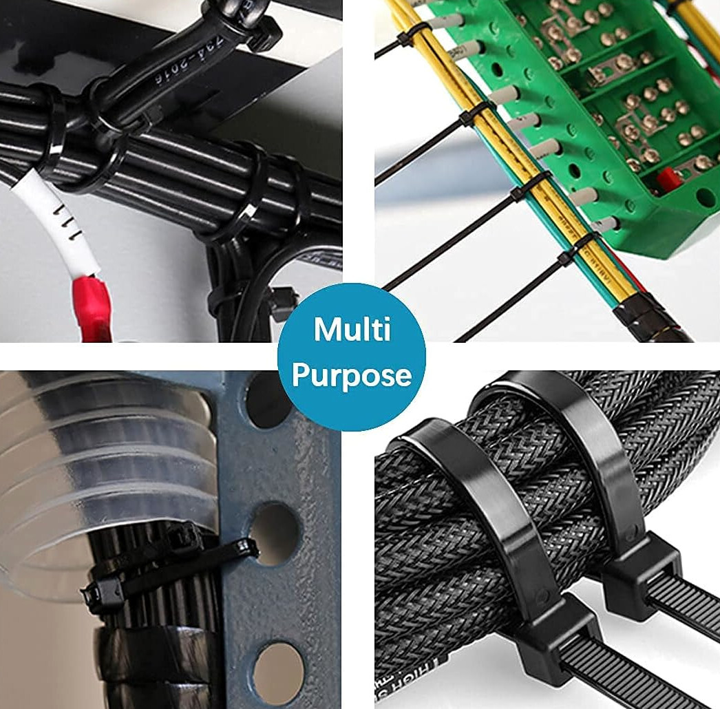 100 BLACK CABLE ZIP TIES Heavy Duty UV Resistant UL 4 6 8 10 12 15 18 24" & 36"