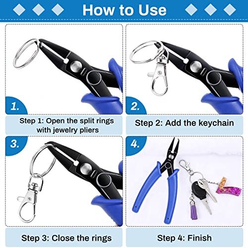 Split Ring Pliers for Jewelry Making, Split Jump Ring Opener Tool Keychain