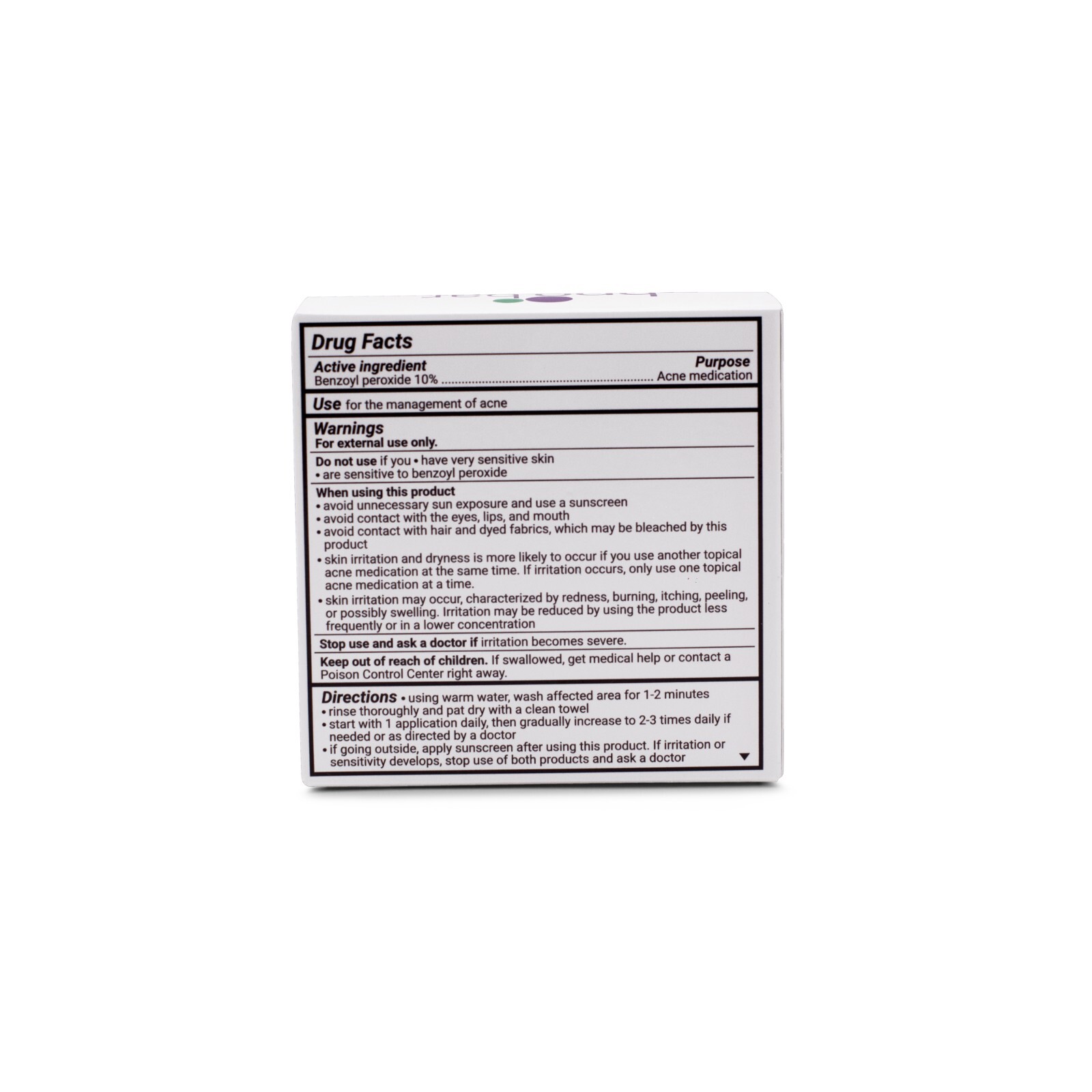 10% Benzoyl Peroxide Non Soap Cleansing Bar - DermaHarmony 4oz - One Bar