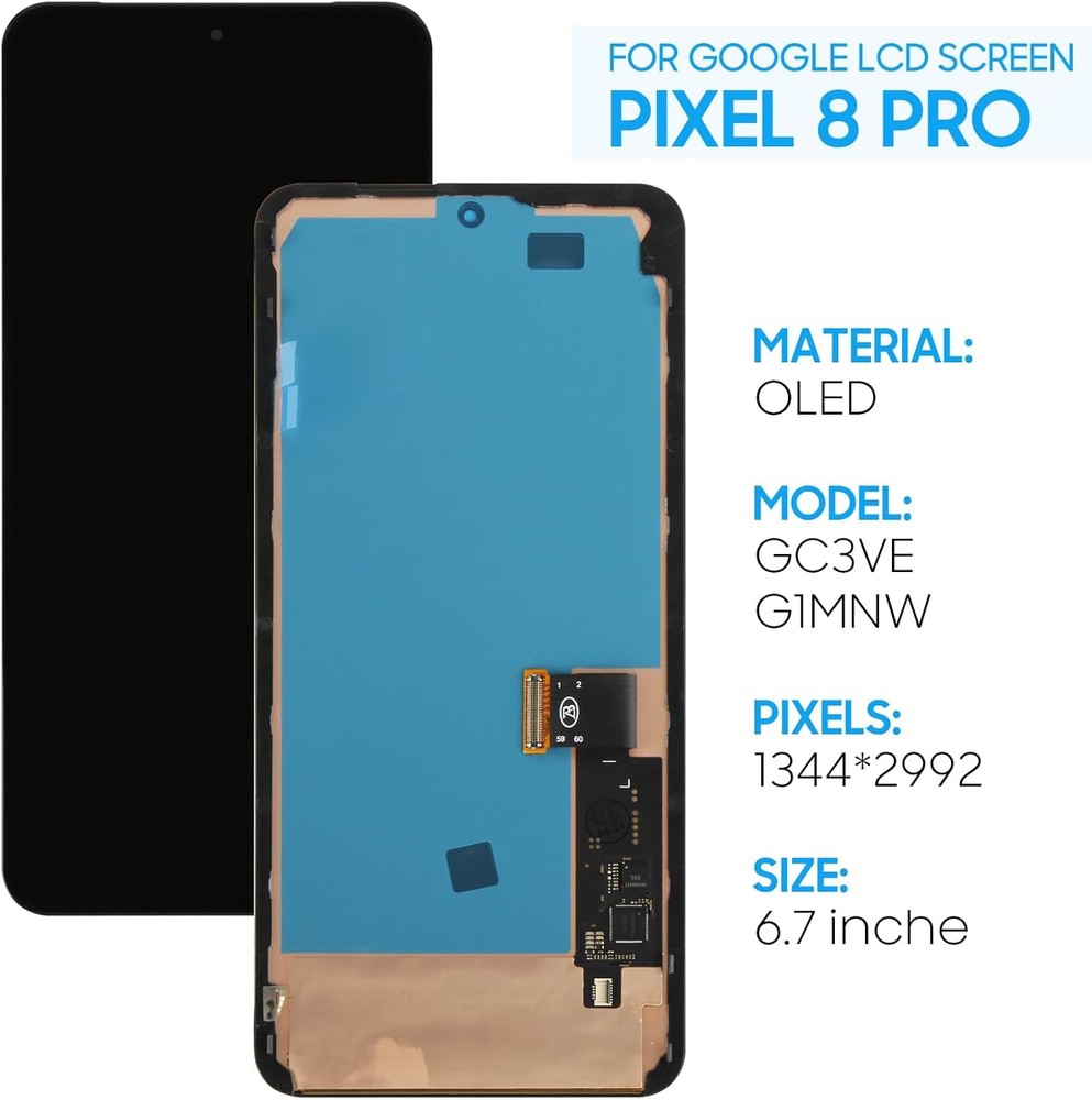 OLED For Google Pixel 8 Pro LCD Touch Digitizer Screen Replacement With Frame