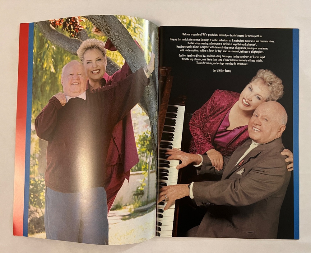 Mickey And Jan Rooney Signed Concert Tour Program Actor
