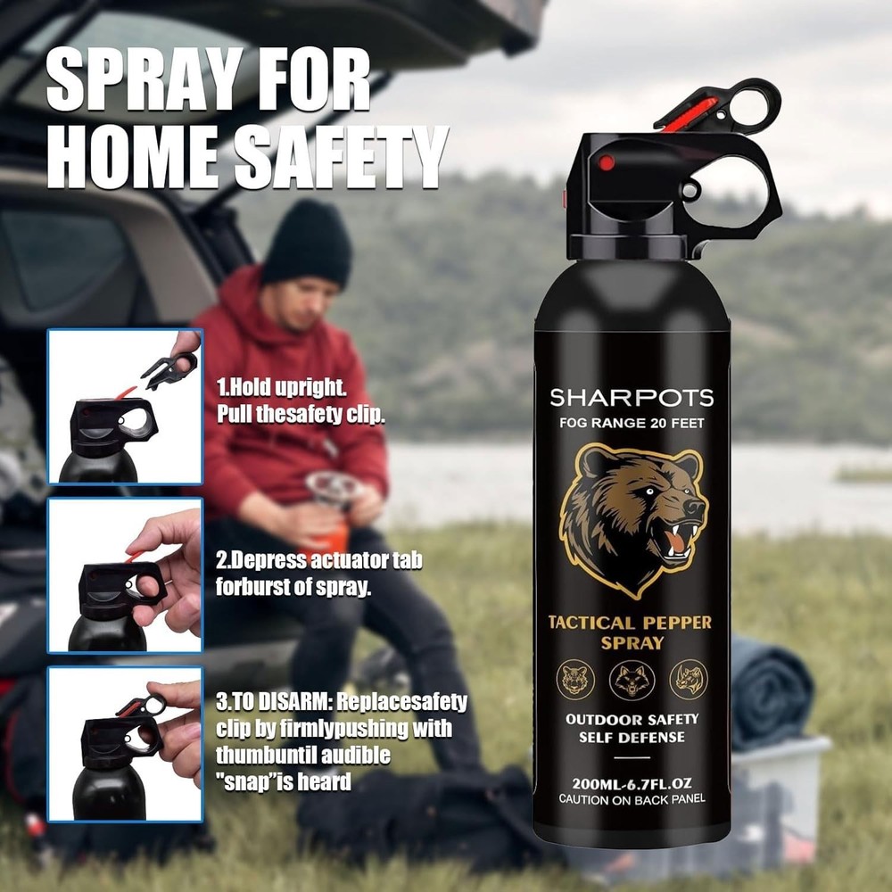 Compact Pepper Spray for Hiking: Maximum Strength Powerful for Camping - Easy...