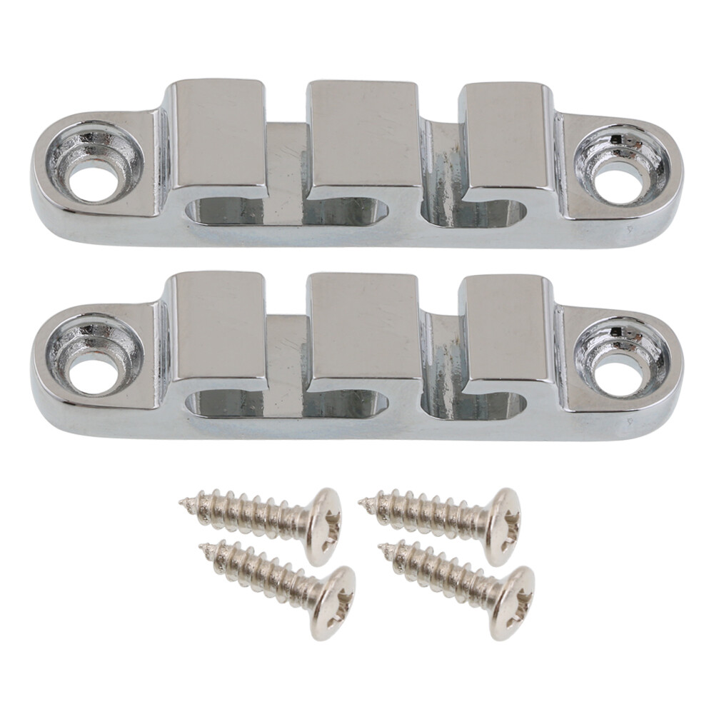 2pcs 3-String Bass String Retainer Bass String Guide w/ Mounting Screws
