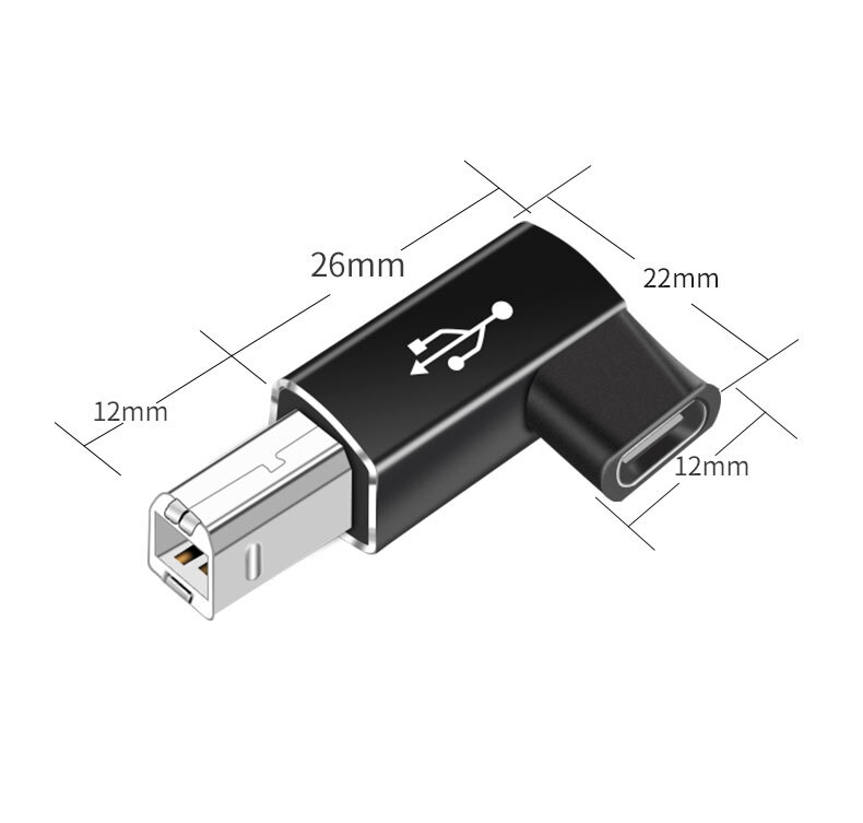 2Pcs Type-C to MIDI Square Mouth Printer Connection Convert Adapter for Piano PC