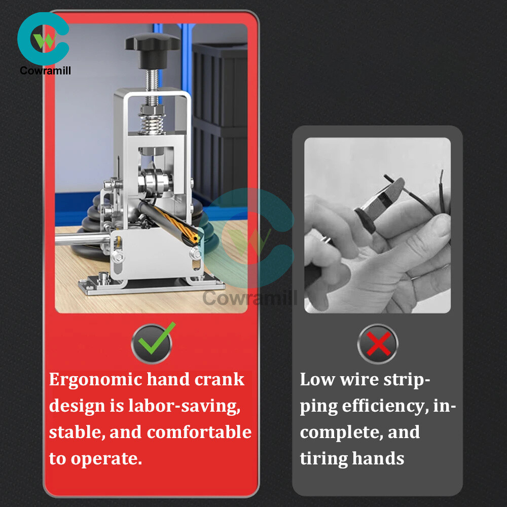Manual Electric Wire Stripping Machine Cable Stripper Crank Scrap Copper Cutter