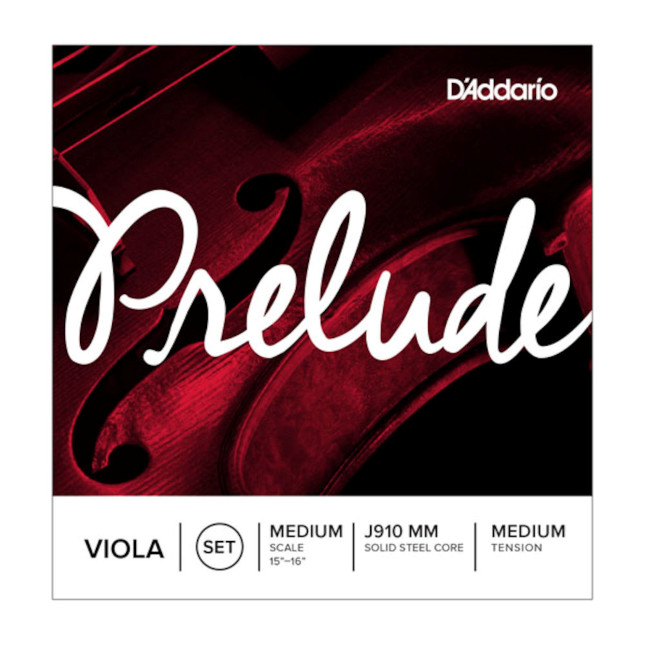 D'Addario Prelude Viola String Set, Medium Scale Medium Tension J910 MM