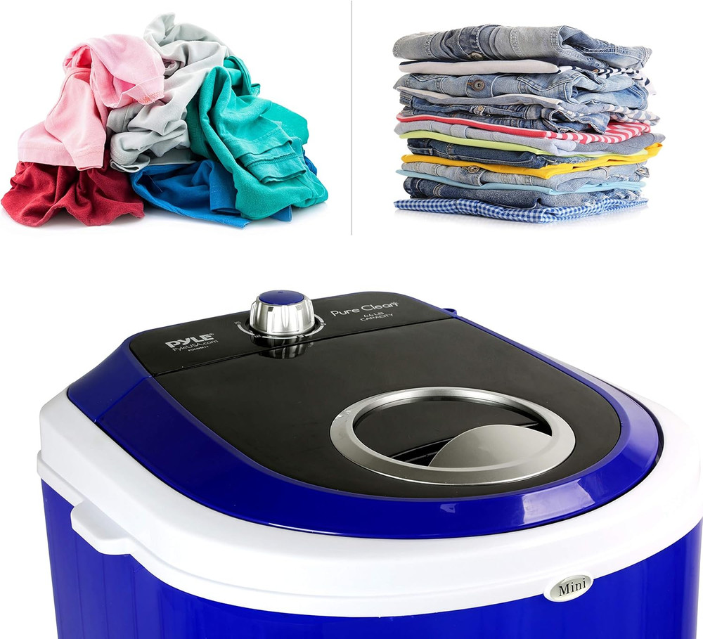 Pyle Upgraded Version Portable Washer - Top Loader Portable Laundry, Mini Washin