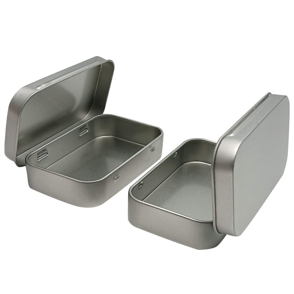 6 Pcs Metal Hinged Tin Box Container Mini Portable Small Storage Container Ki...