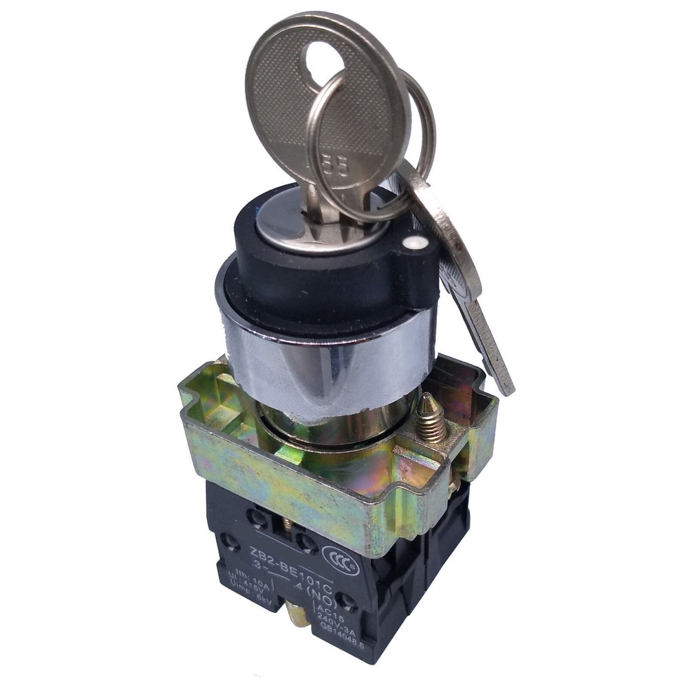 2pcs XB2-BG33 Maintained Key 2N/O Select Selector Switch 3-Positions