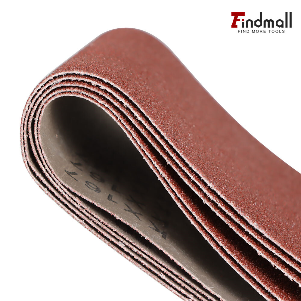 Findmall 5 Pack 6" X 48" 80 Grit Premium Aluminum Sanding Belts