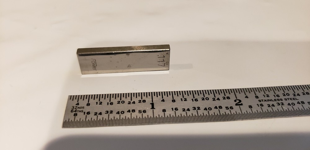 .117" Fowler Rectangular Steel Gage Gauge Block.