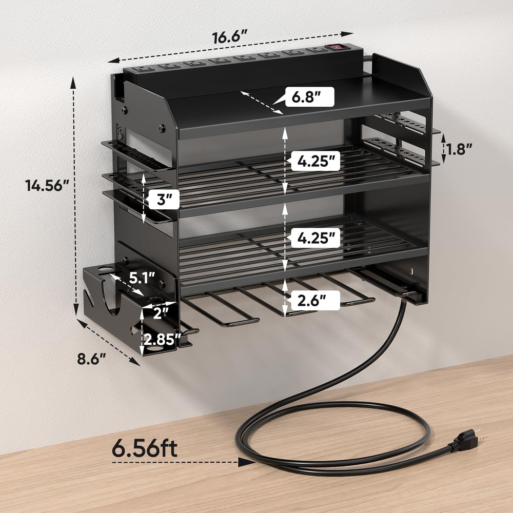 Power Tool Organizer Wall Mount with Charging Station,Tool Storage Rack with ...