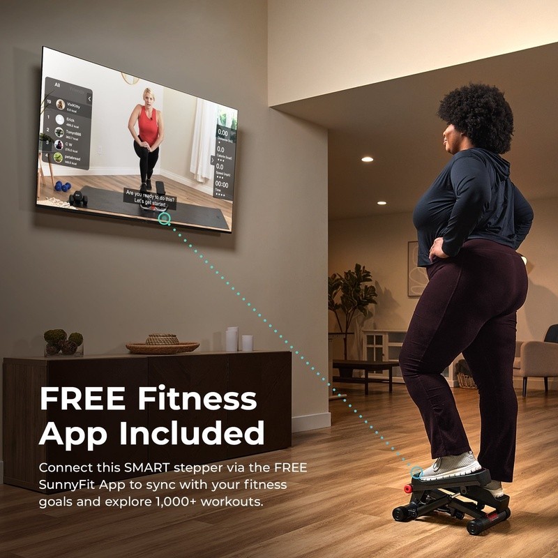 Upgraded Mini Stepper W/ Adjustable Bands Full Body Workout Bluetooth App New