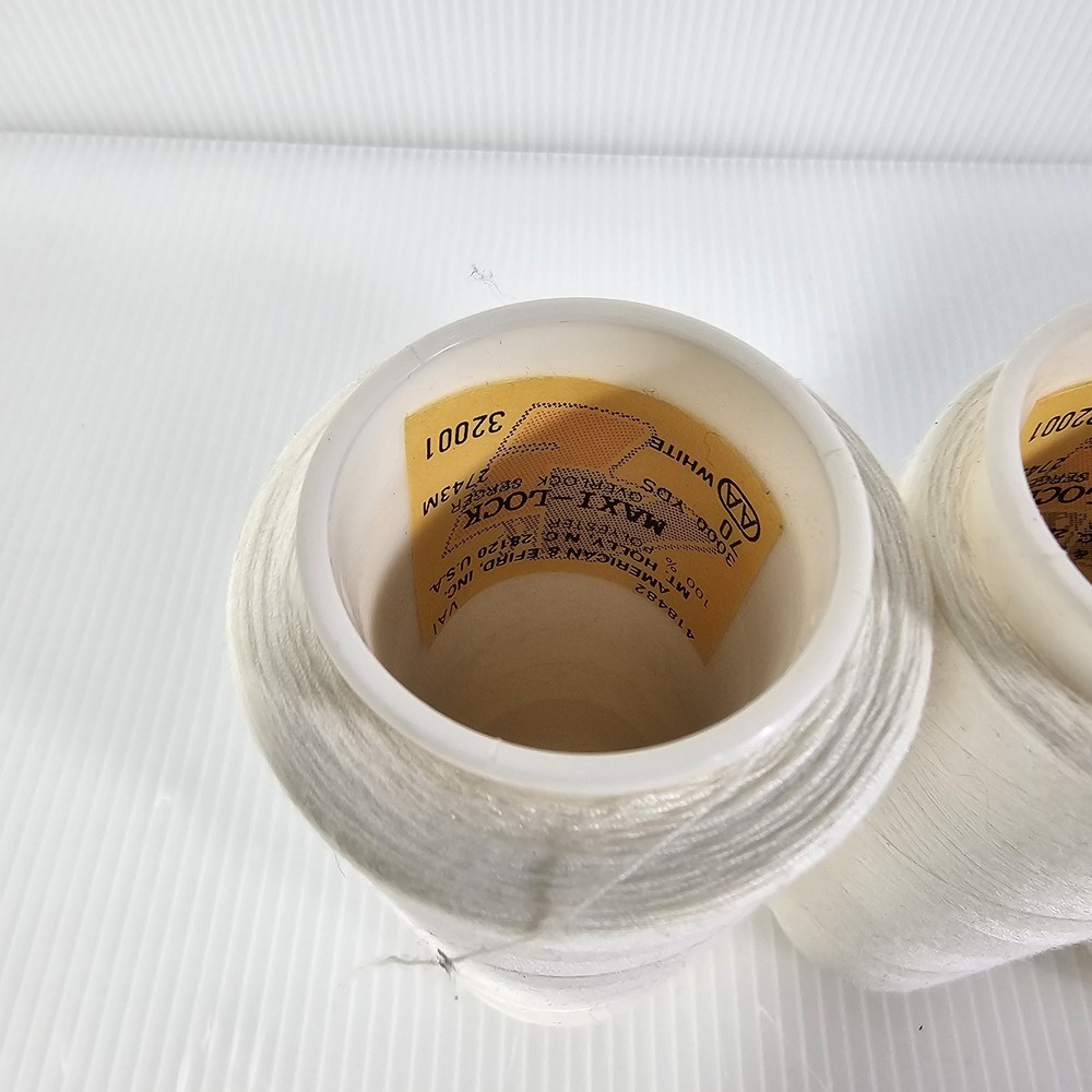 3 Maxilock Serger Thread White Spools Polyester Overlock Sewing