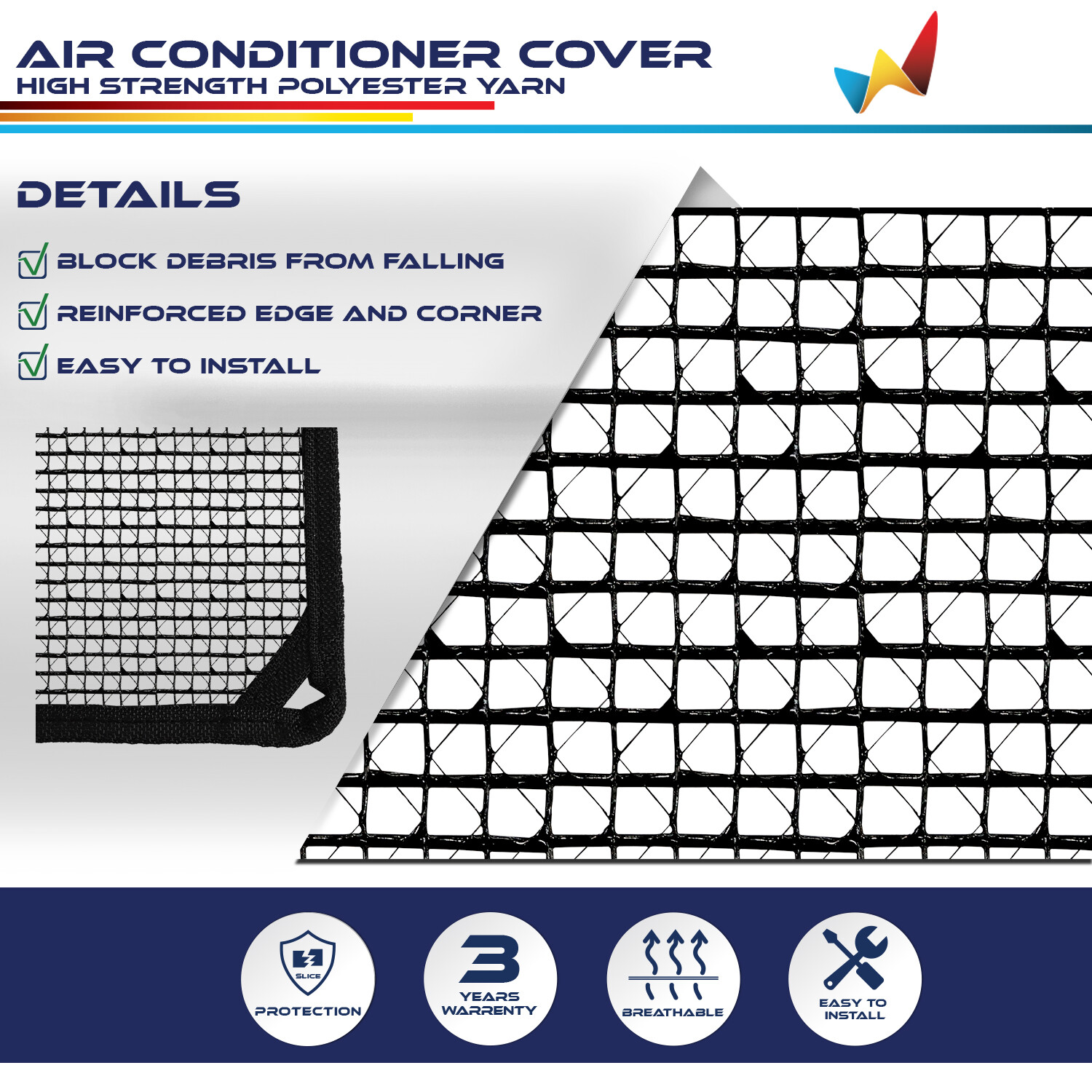 Outdoor A/C Unit Mesh Cover for Outside Air Conditioner AC Compressor Condenser