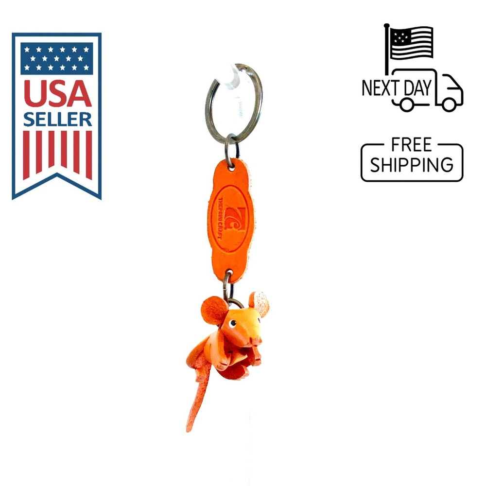 Mouse Handmade Leather Keyring