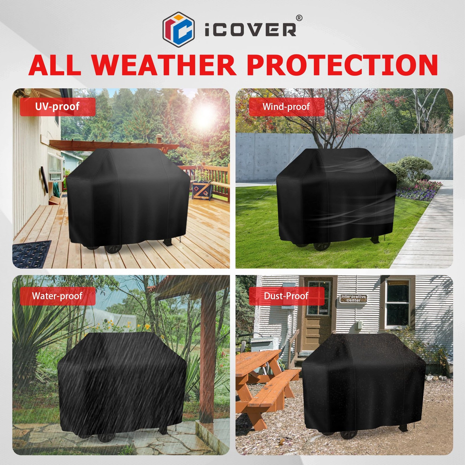 Char-Broil 3-5 Burner Rip-Stop Gas Grill Cover, Heavy Duty