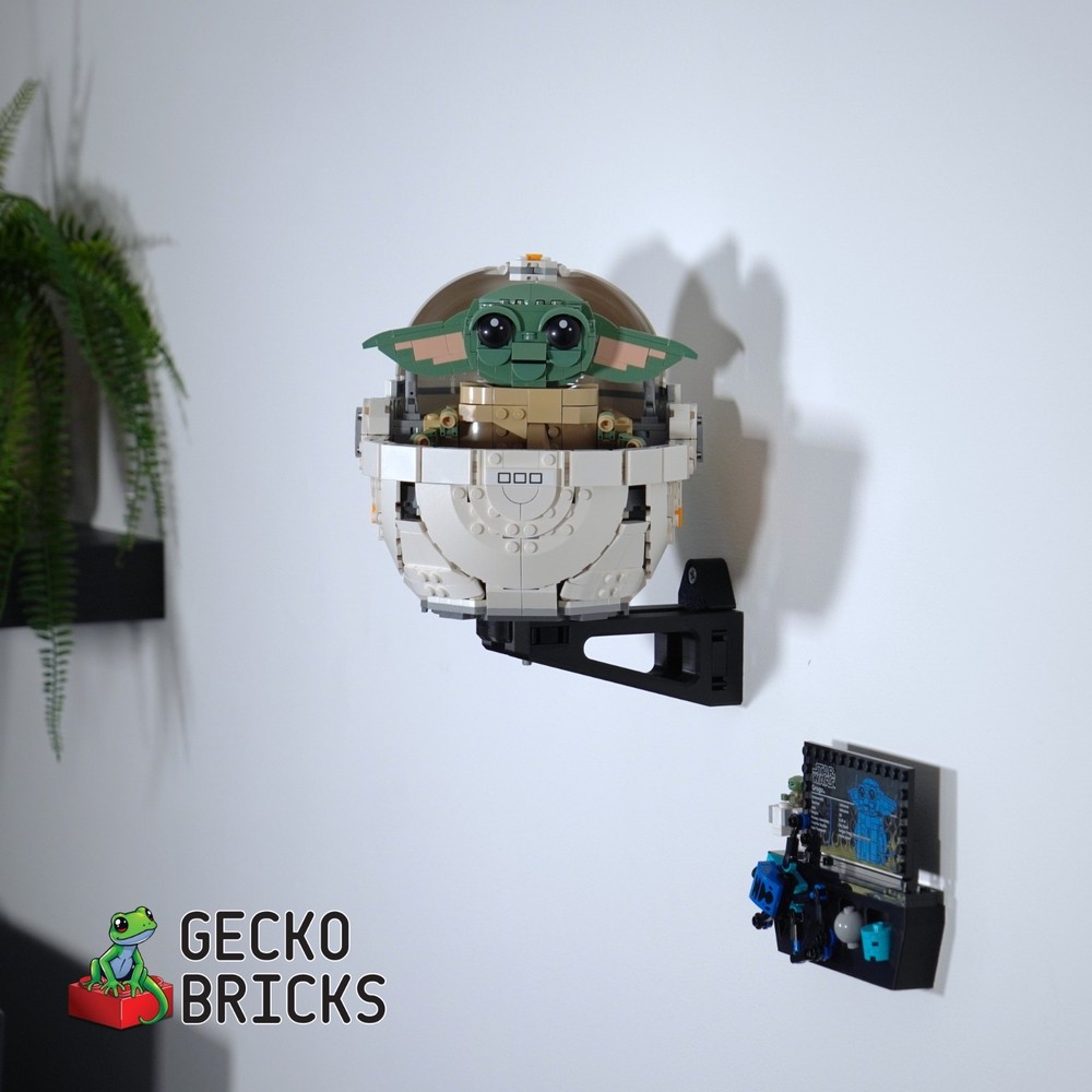 Wall Mount Display for Grogu with Hover Pram for Set 75318