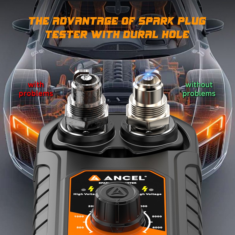 Ancel SP21 12V Car Spark Plug Tester Ignition System Tester Diagnostic Test Tool