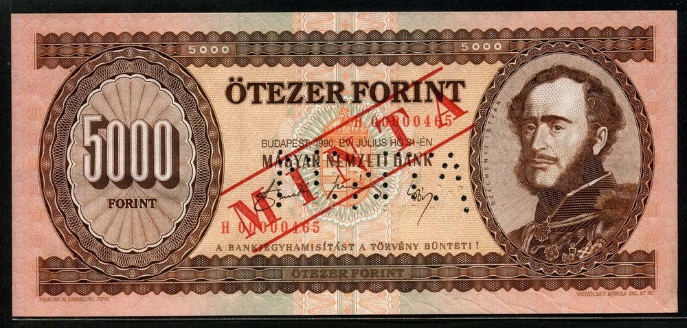 Hungary 1990 5000 Forint,Specimen,P177s, UNC