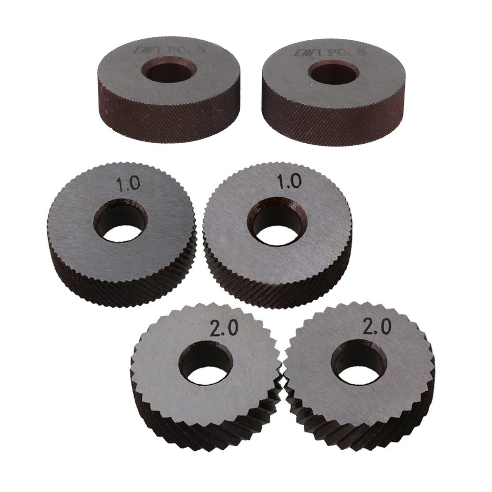 Rotating Head Knurling Tool Pitch Diagonal Coarse Linear Dual Wheels 7 Pack
