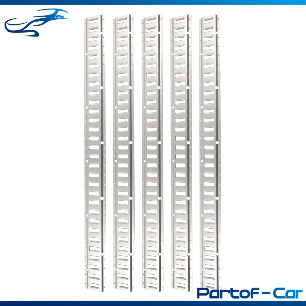 Silver 5 Pack 60" E Track Rail Sections Fit For Mounting In RV Trailers Tie Down