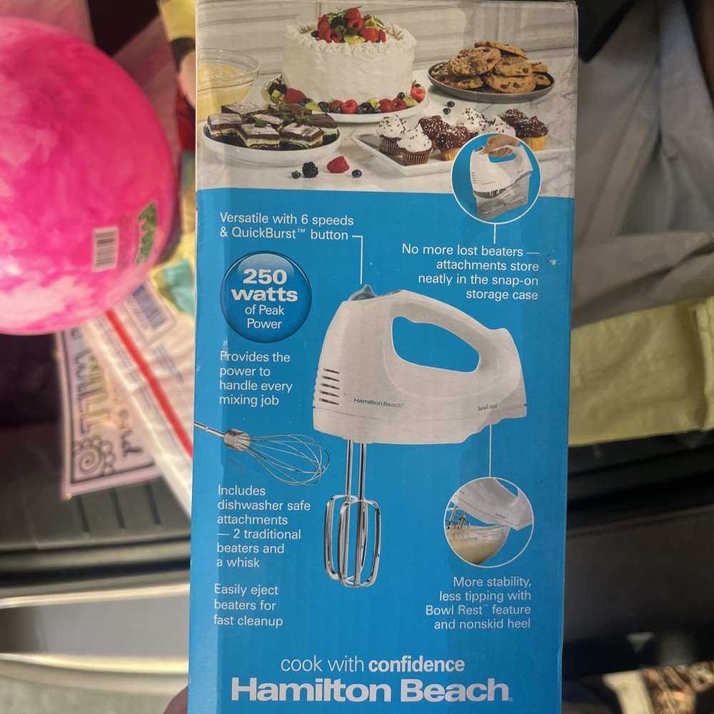 Hamilton Beach 6 Speed Hand Mixer With Snap-on Case